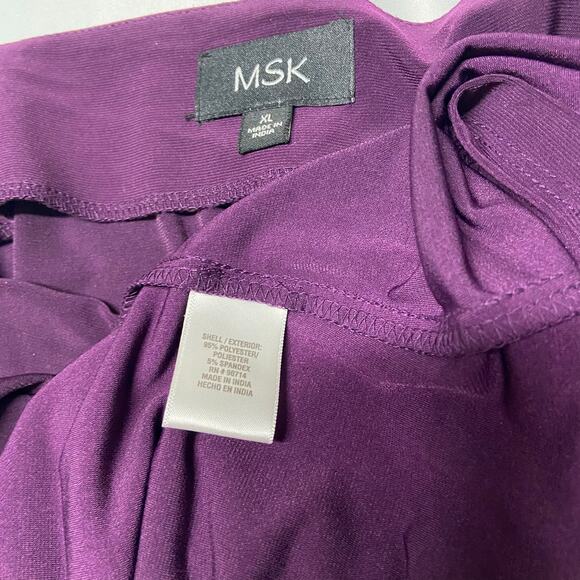 MSK Womens XL Purple Embellished Arm Knee Length Dress Bling Open Sleeves - Picture 5 of 6